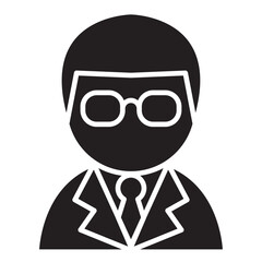 Scientist icon in glyph style