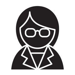 Scientist icon in glyph style