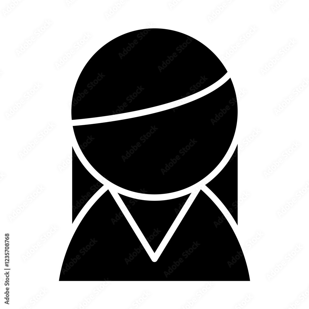 Poster Woman icon in glyph style