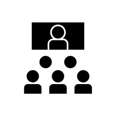 Video conference icon in glyph style