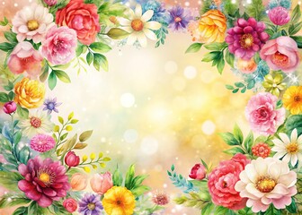 Bokeh-drenched watercolor floral invitation.  A beautiful prelude to your wedding.