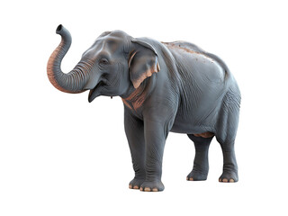 Fototapeta premium 3d Elephant isolated on white transparent PNG background