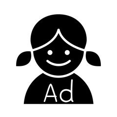 Naklejka premium Advertising on t-shirt icon in glyph style