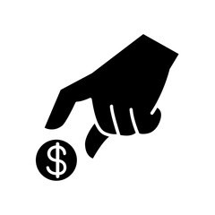 Money icon in glyph style