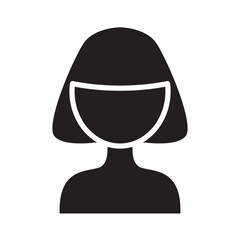 Short hair icon in glyph style