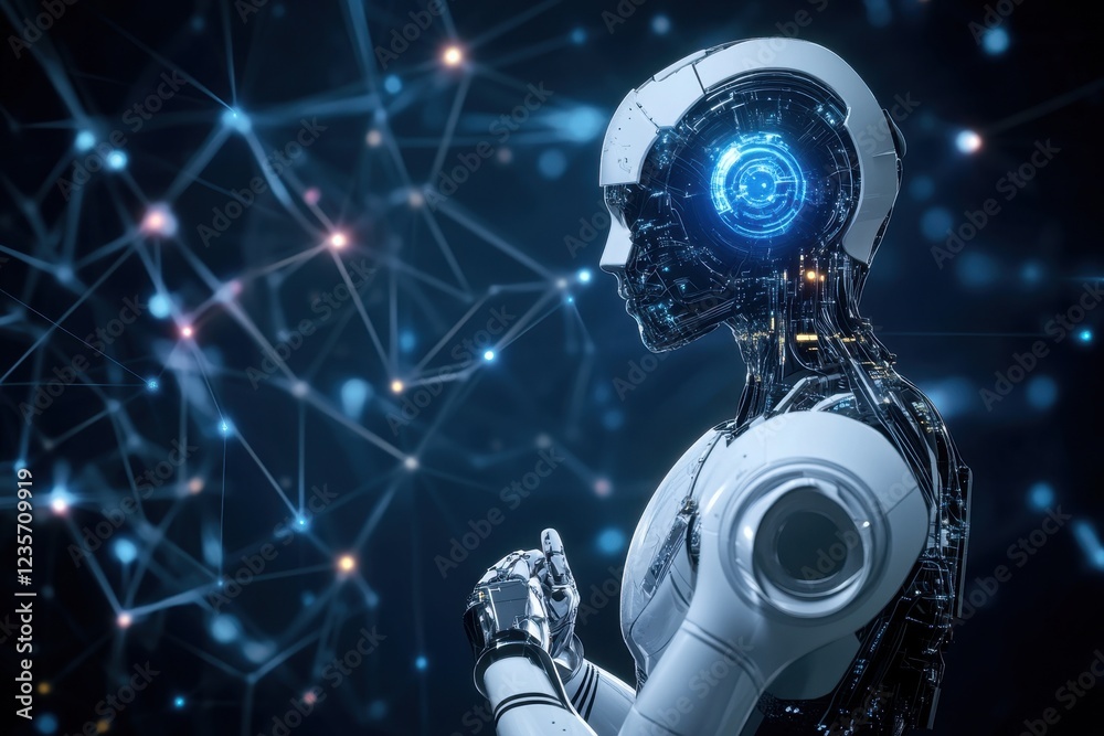 Poster exploration of advanced cyber artificial intelligence in a futuristic neural network environment, cy