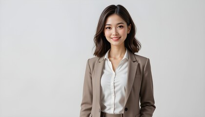 Portrait of a business woman with empty space