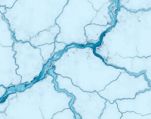 Obraz premium Seamless Arctic Ice marble with frosted blue veins and cracked glacier texture, featuring procedural noise for meltwater channels.