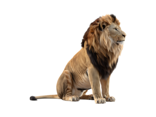 3d lion isolated on white transparent PNG background
