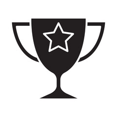 Soccer trophy icon in glyph style