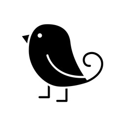 Bird icon in glyph style