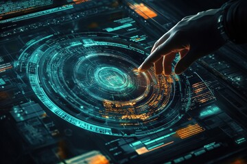 Scope scanning and data processing with interactive touchscreen technology in a dark environment, scope scanning and data processing over black background