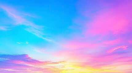 Vibrant Sunset Over a Tranquil Sky in Pastel Color Palette