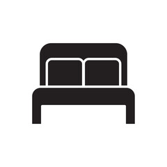 Double bed icon in glyph style