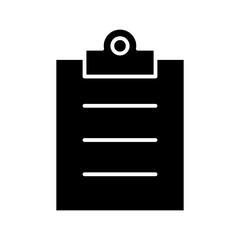 Clipboard icon in glyph style