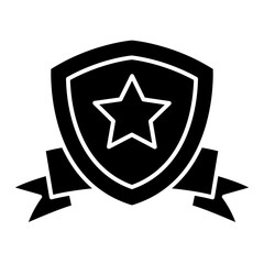 security badge icon in glyph style