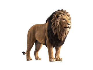 Obraz premium 3d lion isolated on white transparent PNG background
