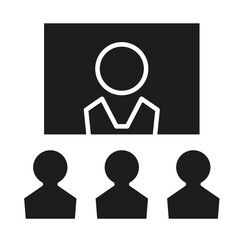 Video conference icon in glyph style