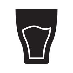 Glass of water icon in glyph style