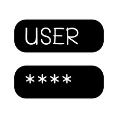 Login icon in glyph style
