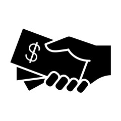 Income icon in glyph style