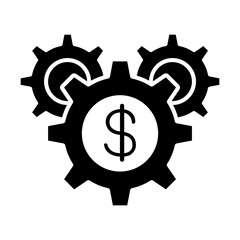 Economic system icon in glyph style