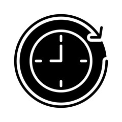 Business time icon in glyph style