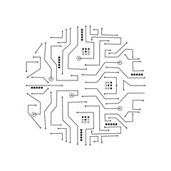 Geometric background and high tech circuit board connection system

