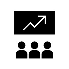 Stock market icon in glyph style