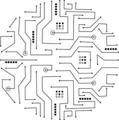 Geometric background and high tech circuit board connection system
