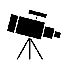 Telescope icon in glyph style