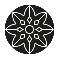 Flower icon in glyph style
