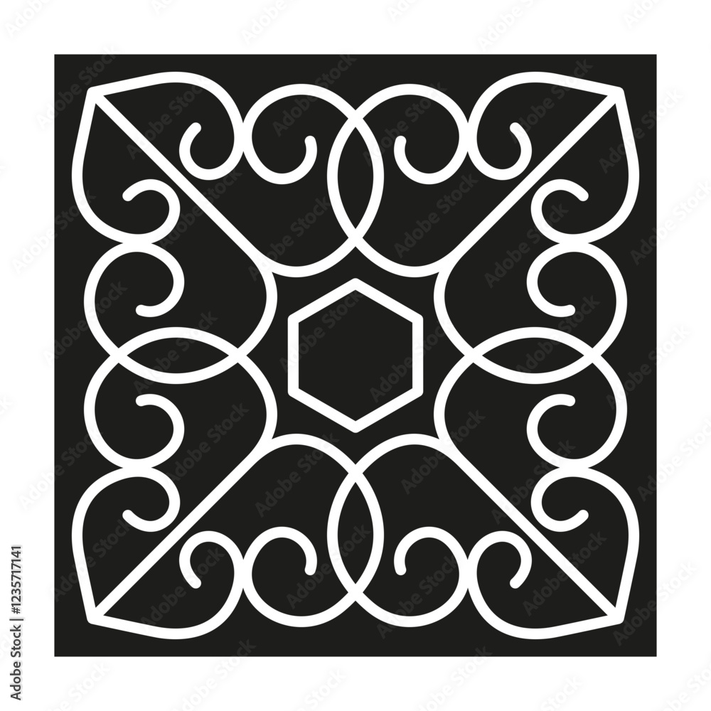 Wall mural Flower icon in glyph style