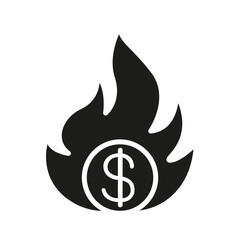 Business crisis icon in glyph style