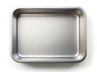 Clean aluminum baking sheet, clipping path ready.