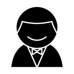 Gentleman icon in glyph style