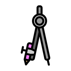 Drawing Compass Vector Filled Icon Design