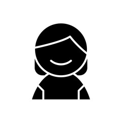 Girl icon in glyph style