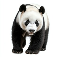 Obraz premium Majestic Giant Panda Walking Gracefully in a Lush Green Habitat, Capturing the Heart of Nature and Wildlife Enthusiasts