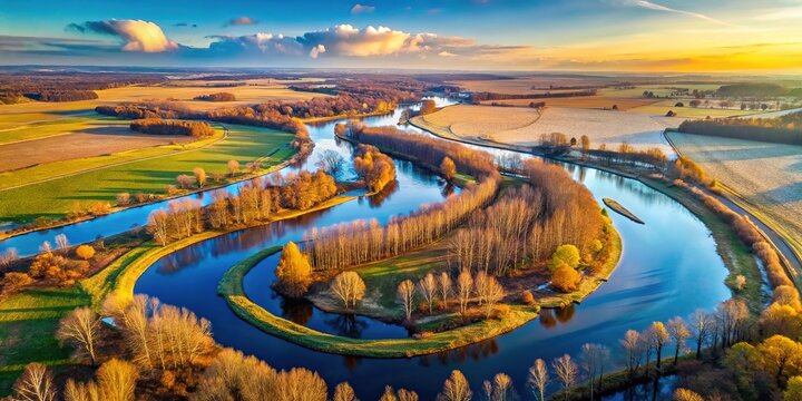 Aerial Floodplains Widawa River Wroc&Aring;&sbquo;aw Poland 2029 Rule of Thirds