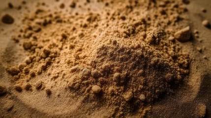 a pile of dirt on a table