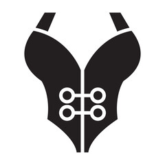 Sexy bodysuit icon in glyph style