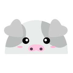 cute  piggy vector, cartoon pig face, easy and simple pig face drawing. Piggy vector design with cartoon style in isolated background 