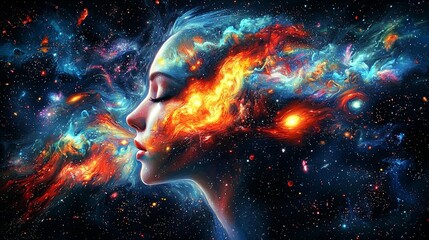 Cosmic Woman: Nebula Dreamscape