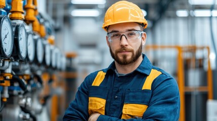 Skilled Worker in Safety Gear at Industrial Facility