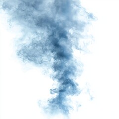 Naklejka premium Ethereal Blue Smoke Flowing in a Whimsical and Dreamlike Pattern against a Soft White Background