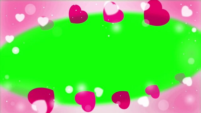 love harts beautiful fram green screen.