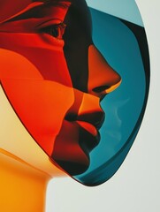 Abstract Artistic Portrait of a Woman with a Double Exposure Effect