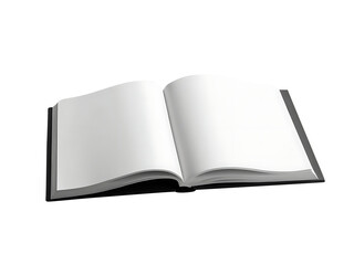 Blank Book Cover Mock-Up, Open book with blank pages, magazine, book or catalog, Blank notebook transparent background