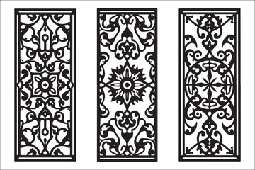 Laser cut, vector design, dxf, svg, eps, decorative panel, wall art, interior decor, metal cutting, wood engraving, ornamental pattern, architectural design, wrought iron, mdf panel, stencil art,